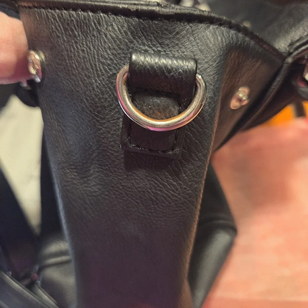 Jenna Kator Collection Vegan Leather Black Satchel Crossbody
